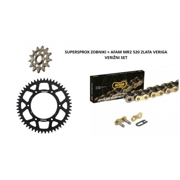 RACING VERIŽNI SET - SUPERSPROX ZOBNIKI + AFAM MR2 520 ZLATA VERIGA RACING VERIŽNI SET - SUPERSPROX ZOBNIKI + AFAM MR2 520 ZLATA VERIGA